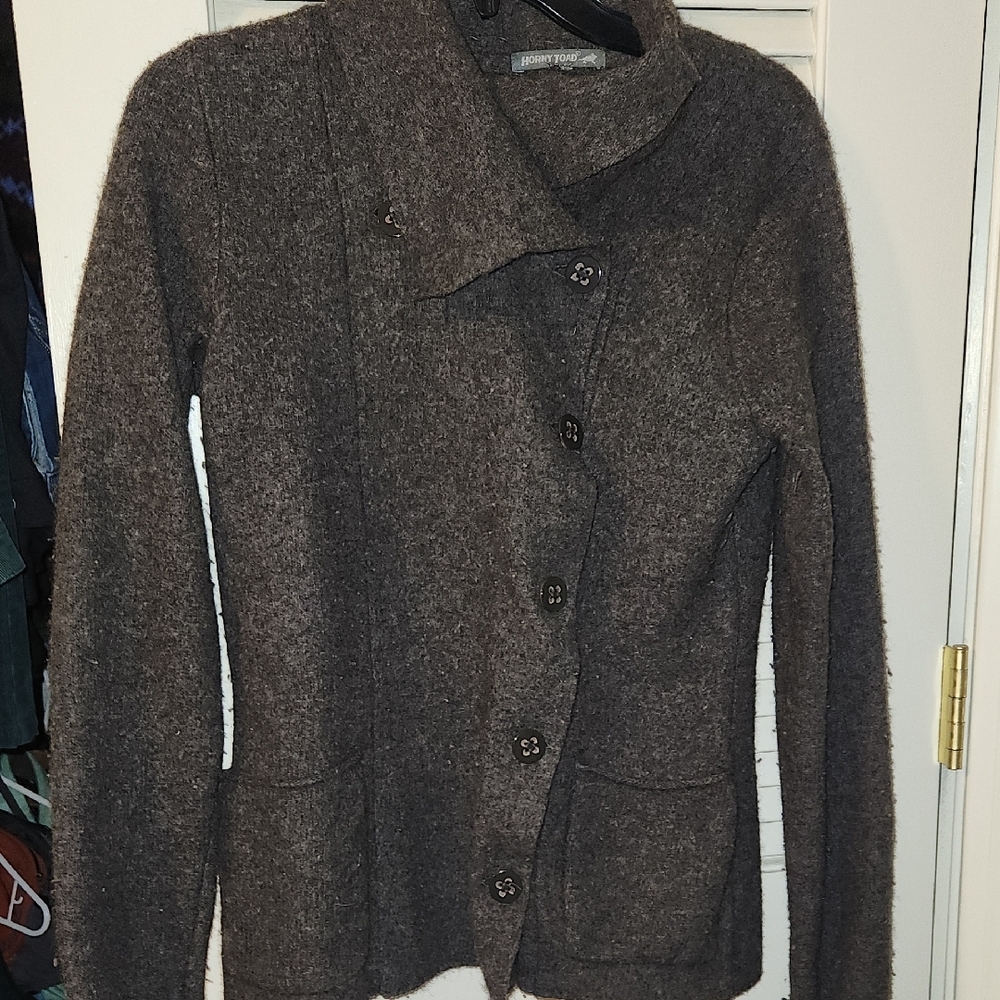 Brown Button-Up Wool Jacket